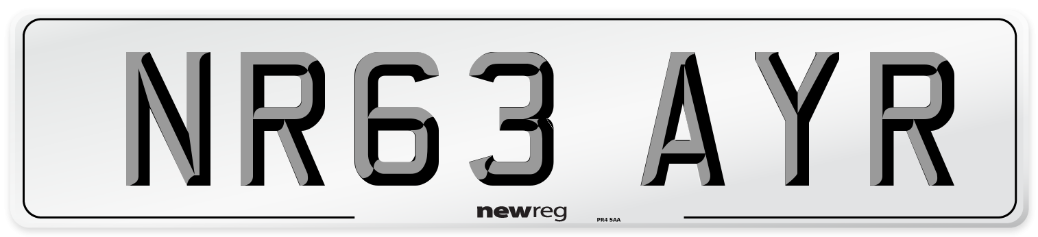 NR63 AYR Number Plate from New Reg